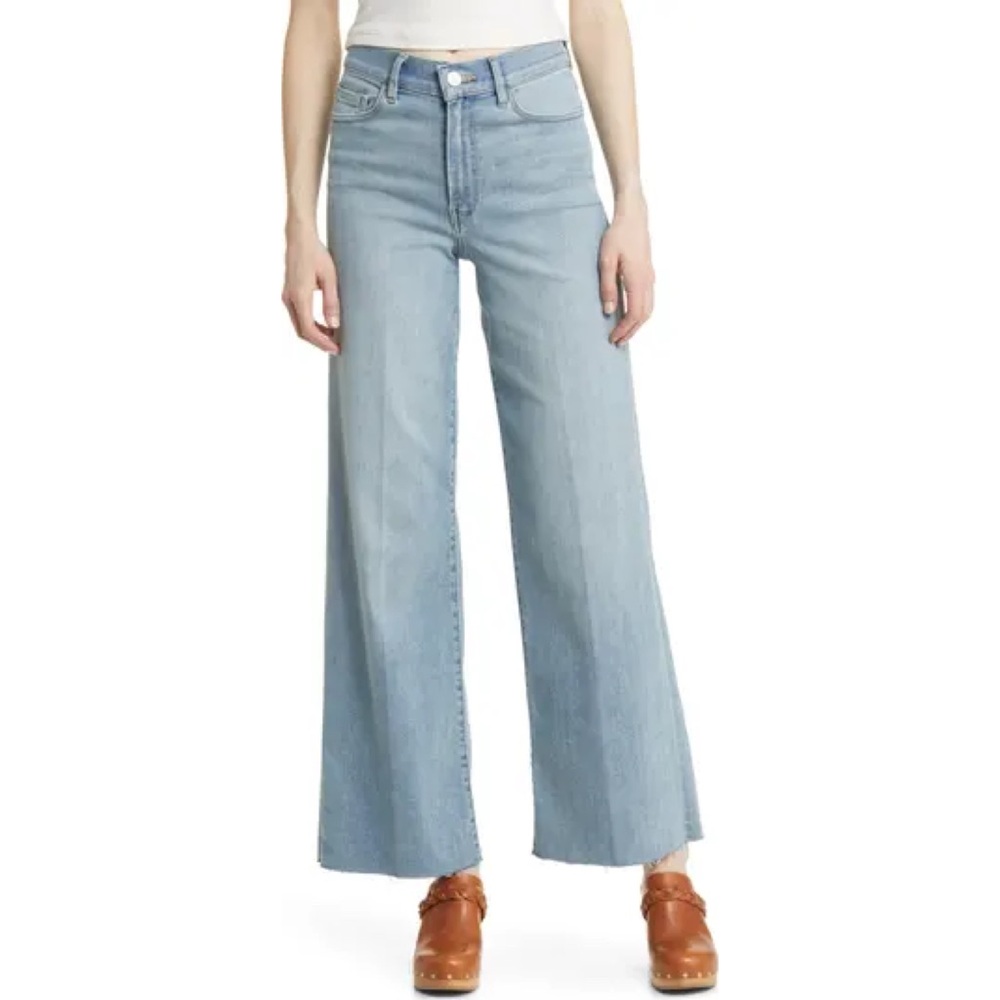Frame Le Slim Raw Hem High Waist Palazzo Wide Leg Jeans Size 32